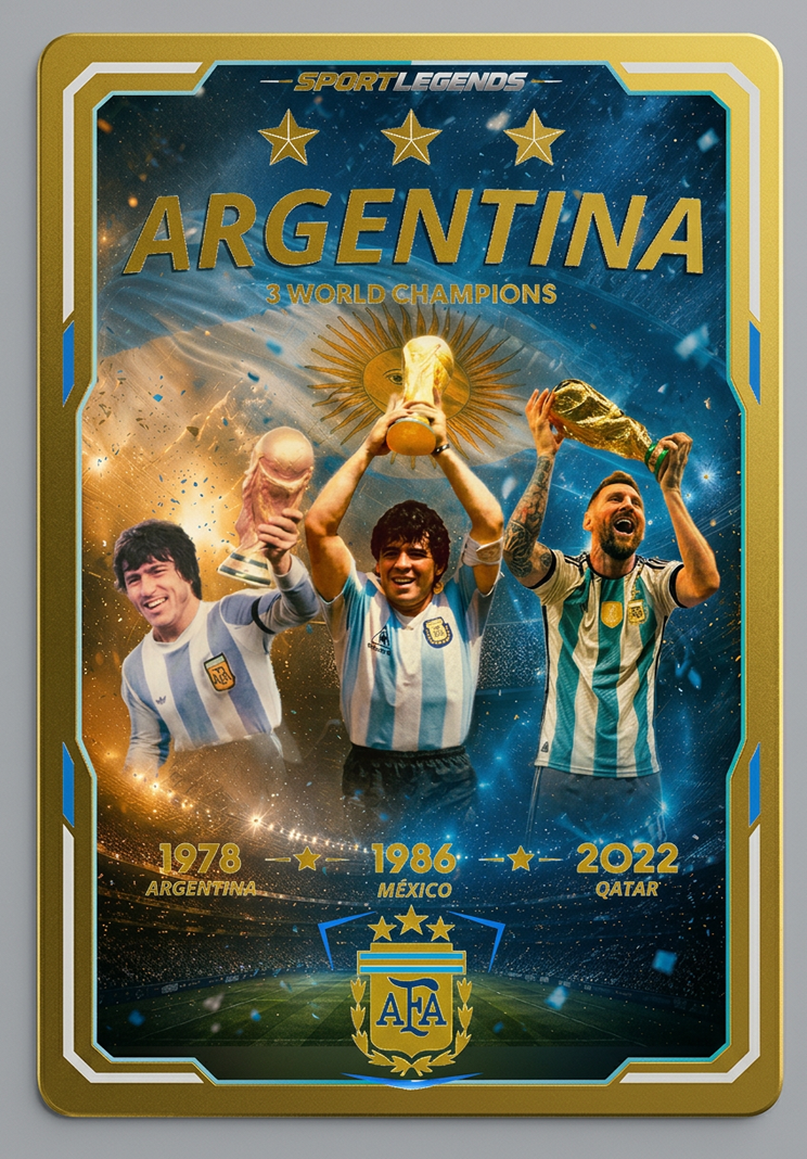 ARGENTINA — 3 FIFA WORLD CHAMPIONS